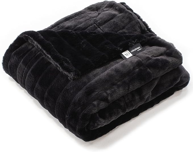 Minky Designs Jaguar Black Minky Blanket – Ultra Soft Faux Fur Throw Blanket for Couch, Bed & Home – Fluffy, Warm & Luxurious – Posh Collection (Large, 60x72)