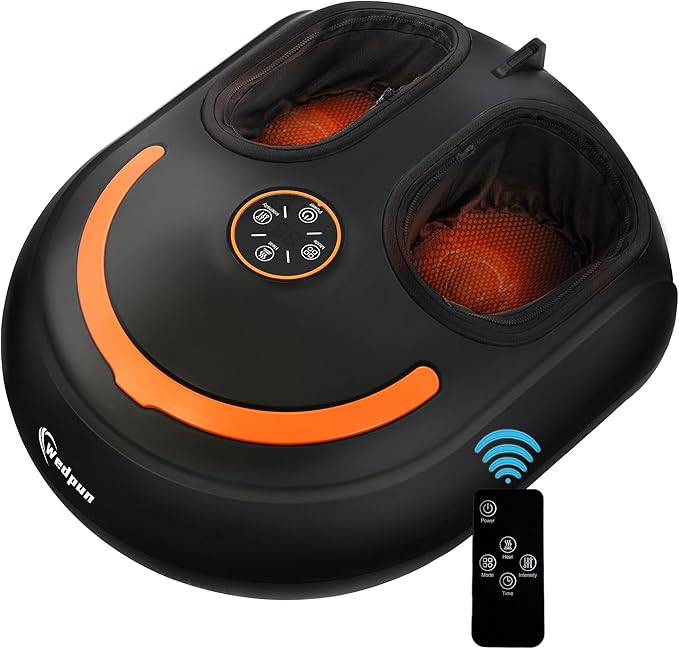 Foot Massager with Heat Shiatsu Foot Massager with Remote Deep Kneading Relief for Tired Electric Feet Massage Machine for Home and Office Gifts for Mom Dad Black