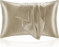 BEDELITE Satin Pillowcase for Hair and Skin, Super Soft and Cooling Similar to Silk Pillow Cases 2 Pack with Envelope Closure, Gift for Women Men(20"x30" Queen Size, Taupe)