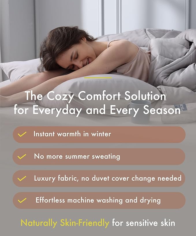 ESCURA Tw® Climate Control Comforter, Twin/Twin XL, German Patented PCM Down Alternative All-Season Design for Hot Sleepers & Night Sweats, Bamboo Lightweight Breathable Hypoallergenic Blanket