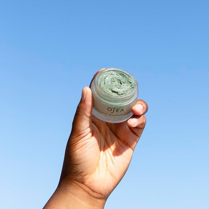 OSEA Seaglow Resurfacing Face Cleanser and Scrub 1.7 oz - 2-in1- For All Skin Types - Facial Exfoliator and Cleanser - Clean Beauty - Vegan Skincare