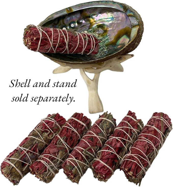 NESSASTORES - White Sage Dragon's Blood & Lavender 4 inch smudge stick bundles for cleansing and meditation. #JC-078 (1 pc)