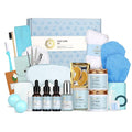 Spa Gift Set, 28pcs Ylang Facial Skin Care Set includes Face Cream, Bath Oil, Serum, Shower Accessories, Clay Mask. Bath & Body Set, Body & Facial Kit for Women & Men, Birthday, Christmas, Dad, Mom