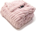 Minky Designs Blossom Pink Minky Blanket – Ultra Soft Faux Fur Throw Blanket for Couch, Bed & Home – Fluffy, Warm & Luxurious – Chic Collection (X-Large, 60x84)