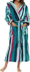 Alexander Del Rossa Womens Robe, Long Plush Bathrobe with Hood, Hooded Robes for Women Plus Size Bath Robe