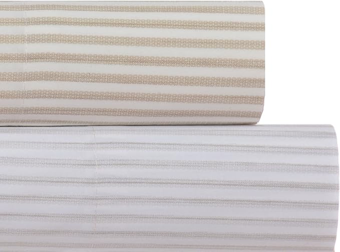 Tommy Bahama - King Size Sheet Set, 100% Soft Cotton Bedding with a Lightweight Feel, Deep Pocket - Bed Sheets with Matching Pillowcases & Fitted Sheet (Paloma Beach Grey)