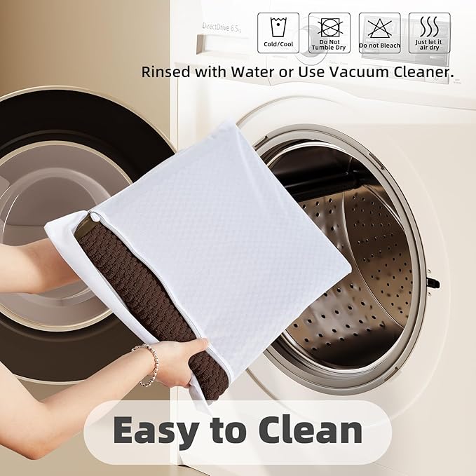 Bathroom Rugs Non Slip Washable, Super Absorbent Thin Bath Mat Quick Dry Low Pile Bathroom Rug, Brown 20"x48"