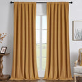 Joydeco Customized Curtains, 100% Blackout Curtains for Bedroom and Living Room, Heavy Duty Luxury Thermal Insulated Mustard Yellow Velvet Curtains Rod Pocket & Back Tab 1 Panel, Custom Size