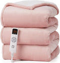 EHEYCIGA Heated Blanket - 9 Heating Levels, 10 Hour Auto Off, Soft Cozy Sherpa Washable Throw, 50 x 60 Inches