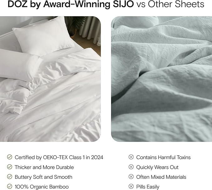 DOZ Duvet Cover Set, 100% Viscose derived from Bamboo, Organically Grown, Buttery Soft, Cooling Duvet Covers, High GSM, 1 Duvet Cover and 1 Pillowcase, 70"x90" (Forest, Twin/Twin XL)
