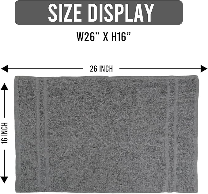 24 Pack Dark Grey Hand Towel 100% Cotton Spa Towel – 16x27 inches Highly Absorbable Facial Towels Gym, Hair Towel and Face Towel Bulk Small Towels (Not Bleach Proof)