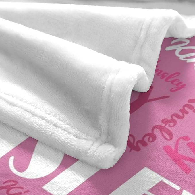 Name Blanket Personalized Blanket for Adult Kids Flannel Customize Throw Blanket Custom (Color 06, 50 x 60 Inches)