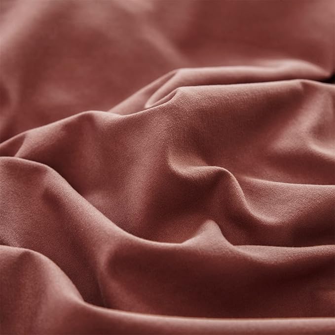Cottonight Brick Red Comforter Set California King Marroon Bedding Comforter Set Solid Modern Cotton Blackish Red Blanket Quilts Soft Simple 3 Piece Cal King Comforter Set for Women Men