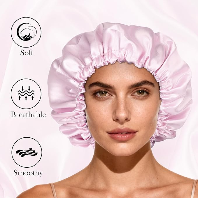 Satin Bonnet Double Layer Silk Bonnet for Sleeping Women Hair Care for Natural Curly