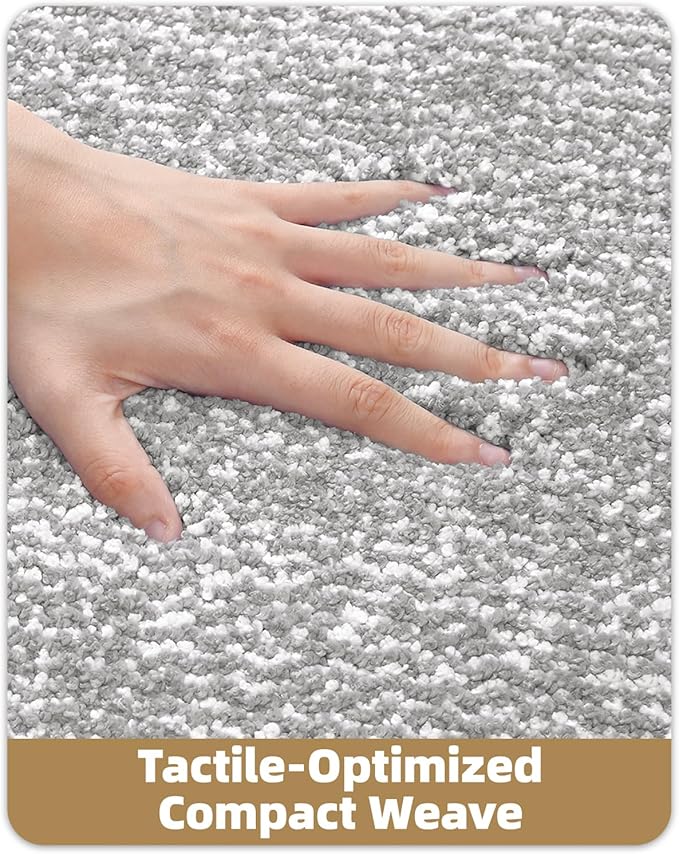 Color&Geometry Simple and Stylish Long Bathroom Rugs Runner Non Slip, 24"x59" Gray Bath Runner Rug, Absorbent, Soft, Washable, Microfiber Bath Mat Bathroom Carpet