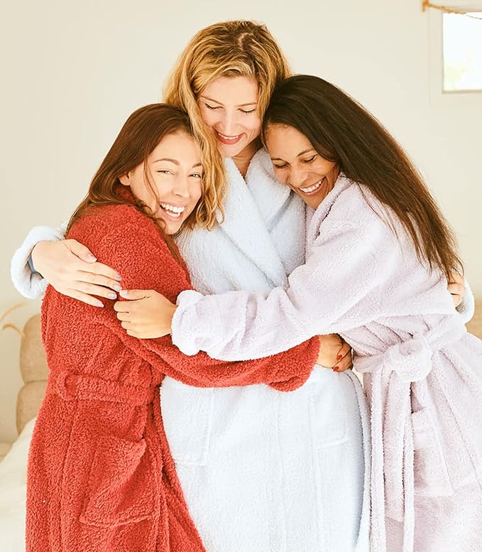Plush Microfiber Fleece Robe | Super Soft & Warm | Lightweight | Full Length
