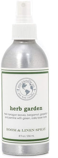 ECO CANDLE CO. Room & Linen Spray, Herb Garden, 8 oz. - Scents Of Tarragon, Bergamot, Grapefruit, & Jasmine - Recycled Aluminum Bottle, No Propellents, Pump Top, All Natural Ingredients
