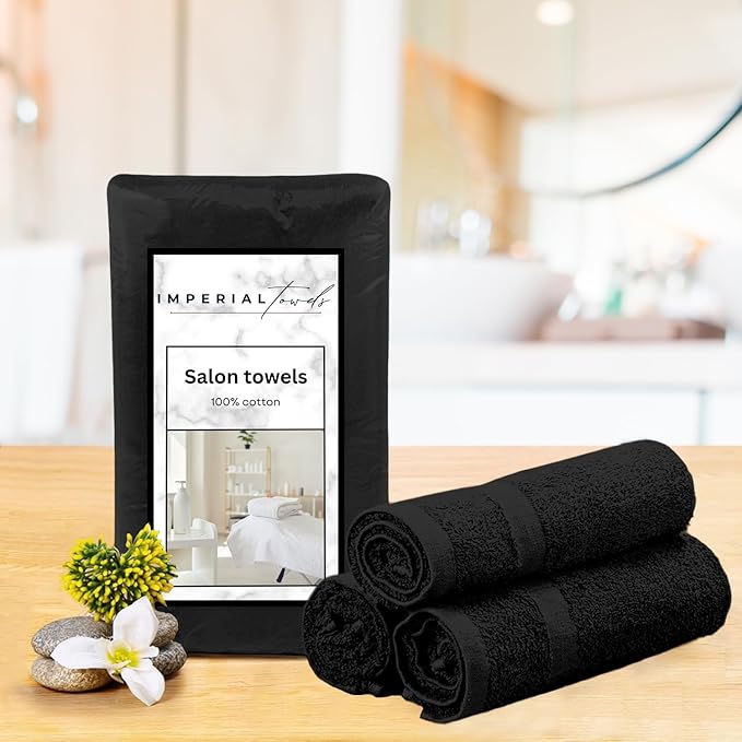 50 PK Saloon Towel Black