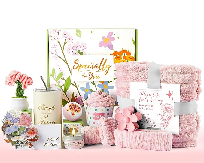 Birthday Gifts for Women, Care Package Get Well Soon Gift, Relaxing Spa Gift Baskets Unique Gifts for Women, Thinking of You Gifts Christmas Gift for Mom, Wife, Sister, Best Friend