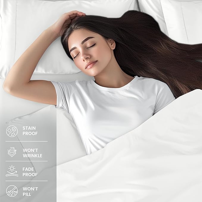 Utopia Bedding Twin Sheet Set 4 Piece Bed Sheets for Twin Size Bed, Hotel Luxury, Extra Soft, Cooling Bed Sheets - Wrinkle, and Fade Resistant (White)