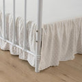 Tufted Dot Bed Skirt King Size Ruffled Bed Skirt with Split Corners, 18 Inch Drop Dust Ruffle Bed Skirts with Platform, Ivory