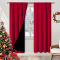 BGment Blackout Curtains for Bedroom 84 Inch Long, Thermal Insulated Bedroom Curtains Christmas Rod Pocket Room Darkening Curtains, Each Window Drape 2 Panels, 42 Wide, Red