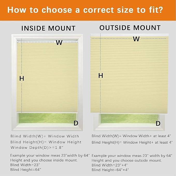 Persilux Light Filtering Cellular Shades Cordless Honeycomb Window Shades Bottom Up Dirt Proof Privacy Window Blinds for Windows, Bedroom and Living Room, Beige, 26" W x 48" H
