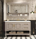 48" Bathroom Vanity with Sink,Freestanding Bathroom Vanity Large Storage Cabinet & Open Mirror Cabinet,2 Soft Closing Doors and 2 Drawers Solid Wood Luxury Bathroom Vanities Set,White
