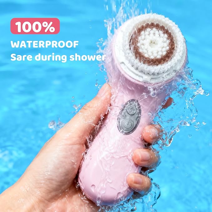 Clarisonic Mia 2 Electric Face Cleansing Brush with 2 Brush Heads, Sonic Facial Brush for Deep Cleaning & Exfoliation, Waterproof Rechargeable (Pink)