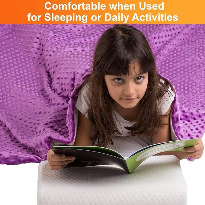 hazli Super-Soft Kids Weighted Blanket 7 Pounds - Easy to Clean, Washable Minky Cover - 41x60 Inches Child Heavy Blanket for Girls and Boys Small