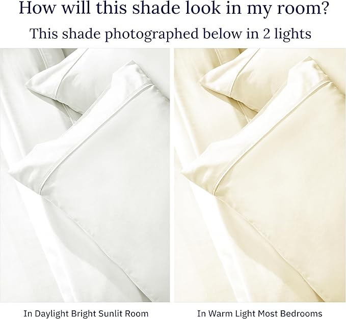 California Design Den 3 Pc Full/Queen Size Duvet Cover Set - Winner Good Housekeeping Best Bedding Awards 2025, 400 Thread Count Sateen, 100% Cotton Duvet Cover - Ivory (Pale Tone)