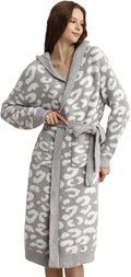 MH MYLUNE HOME Ultra Soft Robe With Pockets, Spa Bathrobe Loungewear Calf-Length, Plush Fuzzy Fluffy Wrap Robe for Women
