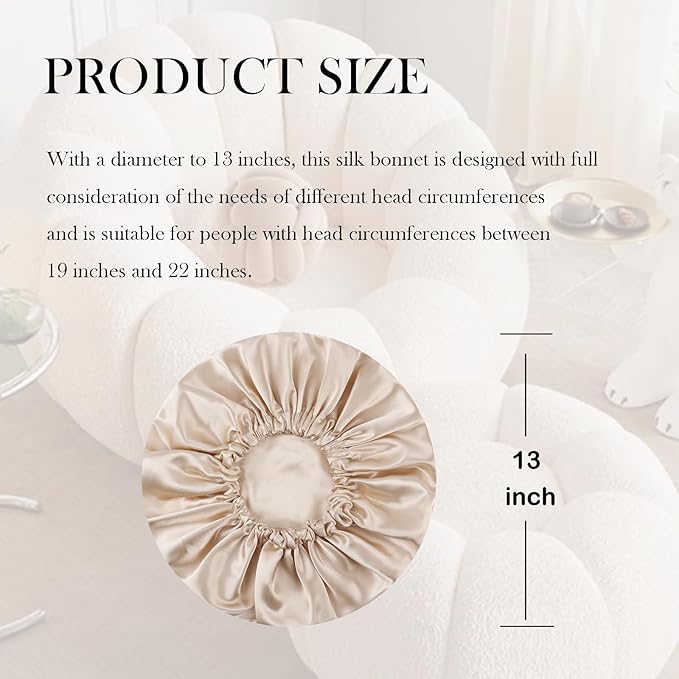 Satin Bonnet Double Layer Silk Bonnet for Sleeping Women Hair Care for Natural Curly