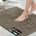GORILLA GRIP Bath Rug Mat 60x24, Thick Soft Absorbent Chenille, Quick Dry Microfiber Mats, Rubber Backing Washable Shower Floor Rugs, Bathmat Runner, US Designed Bathroom Home Decor Accessories Latte
