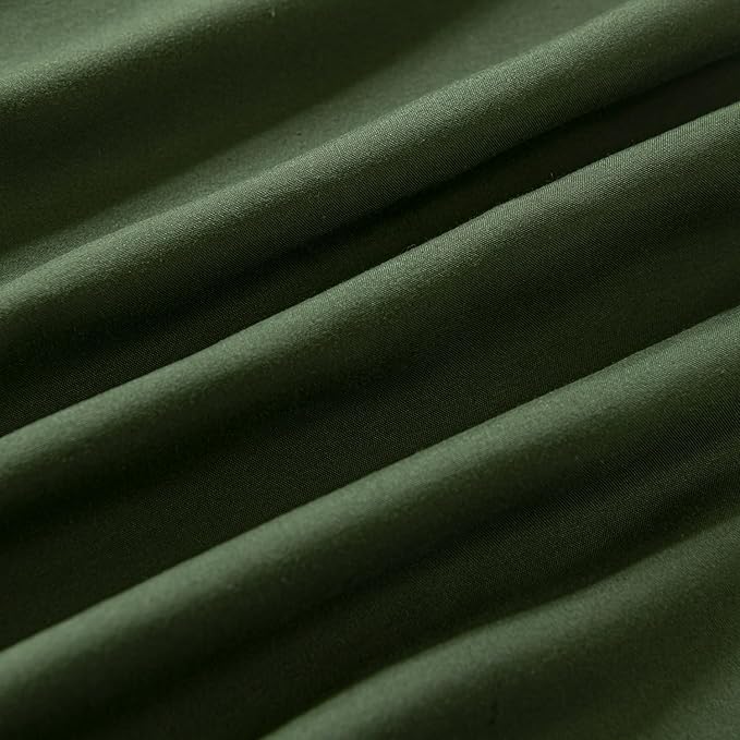 Bed Skirt King Size Ruffled Bed Skirts with Split Corners, 14 Inch Drop Dust Ruffle Bed Skirt with Platform, Green