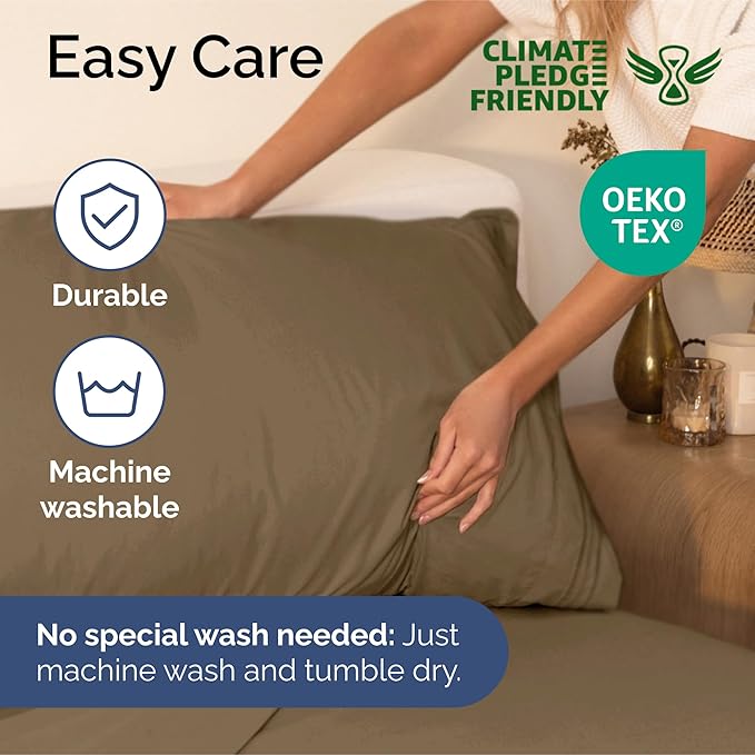 Twin XL Size 3 Piece Sheet Set - Extra Soft, Breathable And Cooling Sheets - Hotel Luxury Bed Sheets for Women & Men - Deep Pockets, Easy-Fit & Wrinkle-Free Sheets - Neutral Brown Oeko-Tex Bed Sheets
