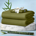 DECOLURE 100% Viscose Derived from Bamboo Sheets Twin Size 3pcs - Ultra Soft & Luxuriously Cooling, 17" Deep Pocket, Double Stitching, Perfect for Hot Sleepers - Twin Bed Sheets (Light Olive)