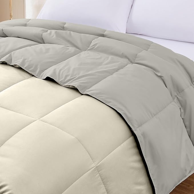 Modern Threads Down Alternative Reversible Comforter Ivory/Taupe Queen