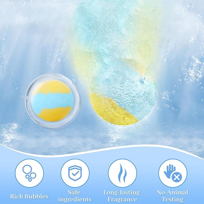 TranquilBliss Bath Bombs Set 50 PCS with 10 Rich Scents, Bath Bombs for Women, Natural Bubble Bombs with Shea Butter & Safe Oil, Ideal for Christmas, Birthday, Mother's Day Present (Purple)