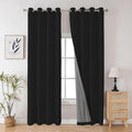 Joydeco Blackout Curtains - 96 Inch Long, Grommet Solid Black Curtains for Living Room & Bedroom, 2 Panels