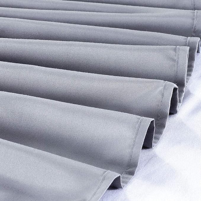 MEILA Wrap Around Bed Skirt Three Fabric Sides Elastic Dust Ruffled 24 Inch Tailored Drop,Easy to Install Fade Resistant-Grey, Queen/King
