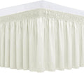 Biscaynebay Wrap Around Bed Skirts for Full & Full XL Beds 14" Drop, Ivory Adjustable Elastic Dust Ruffles Easy Fit Wrinkle Resistant Silky Luxurious Fabric Machine Washable