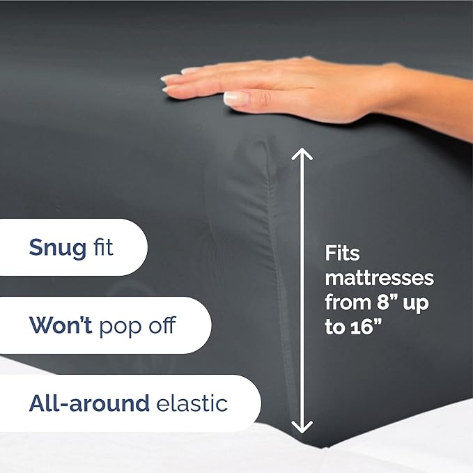 King Size 4 Piece Sheet Set - Extra Soft, Breathable & Cooling Sheets - Hotel Luxury Durable Bed Sheets for Women & Men - Deep Pockets, Easy-Fit & Wrinkle-Free Sheets - Slate Blue Oeko-Tex Bed Sheets