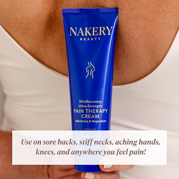 Nakery SkinRecovery Ultra Strength Massage Cream - Muscle Relaxer Cream & Magnesium Cream for Leg Cramps with Menthol - Fast Absorbing Feet Cream - Non-Sticky Leg Cramp Cream for Soothing Comfort