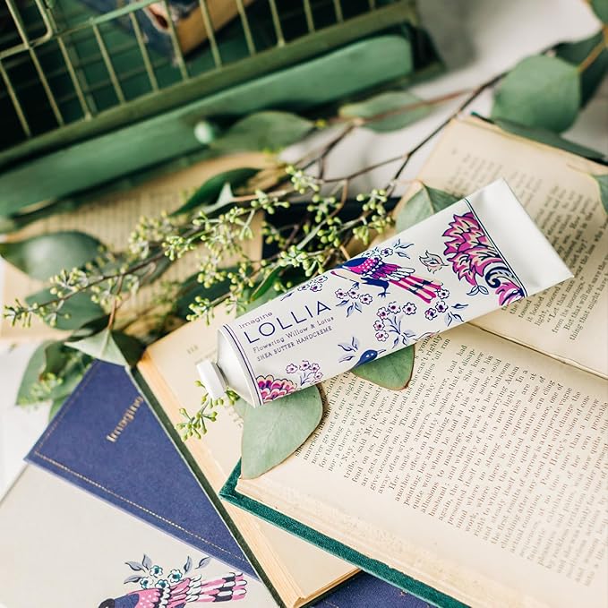 LOLLIA Imagine Handcreme, 4 oz. – Flowering Willow & Lotus – Scented Hand Cream for Women, Moisturizing Hand Lotion for Dry Hands, Shea Butter & Cocoa Butter, Quick Absorbing Lotion