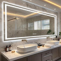 96"x36" Large LED Bathroom Mirror with Lights (Front and Backlit), Anti-Fog Lighted Mirror for Wall, Stepless Dimmable Lighted Mirror, 3 Colors Smart Mirror (Horizontal/Vertical)