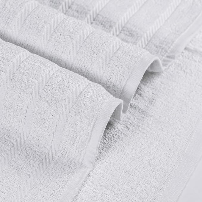 TOALLA_ Bath Towels_30x60_Pk 6_White Bath Towels (6-Pack, 30W X 60 L Inches) White Color- Cotton Towel for Gym, Bath, Spa, Shaving, Shampoo, for Daily use, Large