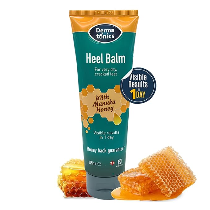 Dermatonics Fast-Acting Manuka Honey Heel Balm | Nourishing Formula for Dry, Cracked Heels | Hydrates and Softens Feet | Safe for Diabetics | 4.23 Fl oz
