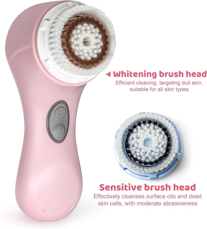 Clarisonic Mia 2 Electric Face Cleansing Brush with 2 Brush Heads, Sonic Facial Brush for Deep Cleaning & Exfoliation, Waterproof Rechargeable (Pink)