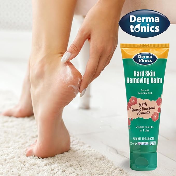 Dermatonics Hard Skin & Callus Removing Balm w/Sakura Blossom Aromas & 10% Urea - Skin Care for Feet, Hands & Elbows – Moisturizing & Repairing Formula for Dry & Cracked Skin - 2.37 fl oz Tube